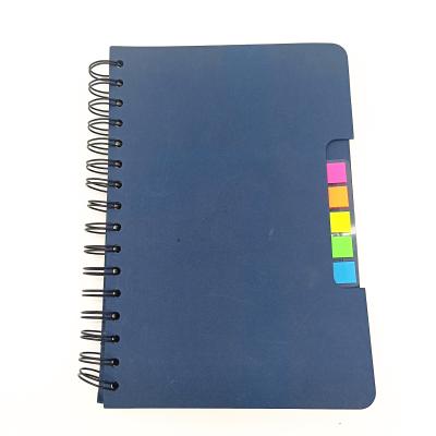 China PVC Coating Spiral Pocket Office Supplies Spiral Notebook with Sticky Notes for sale