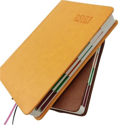 China Leather Hardcover Business Year Planner Thick A5 Hardcover Notebooks with Dividers for sale