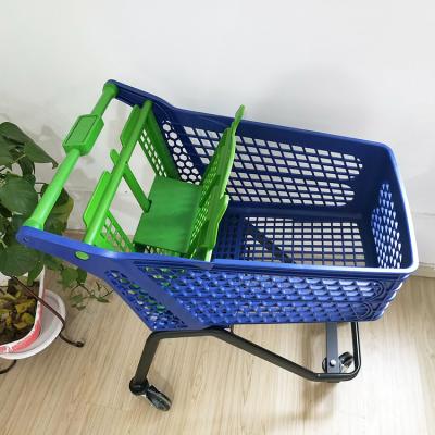 China High quality eco-friendly supermarket four wheel plastic shopping cart for sale