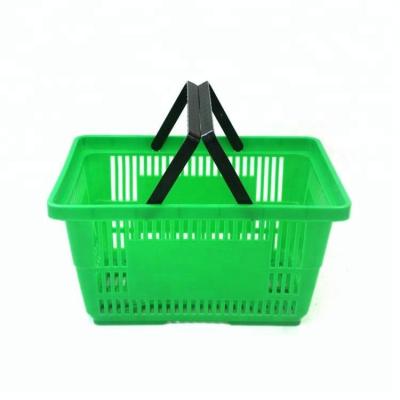 China ZC-4 Eco - Friendly Double Handle Round Hole Small Aluminum Folding Shopping Basket for sale