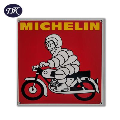 China EU Vintage Style Best-selling Discount Metal Tires Company Customized Enamel Porcelain Signs for sale