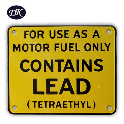 China EU Metal Tin Sign Warning For Use As A Fuel Contains Only Lead (Tetraethyl) for sale