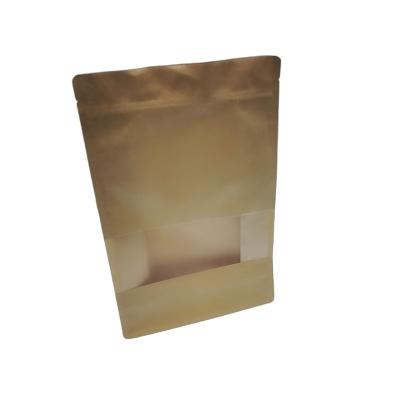 China China wholesale recyclable design doypack kraft paper bag stand up with clear window for sale