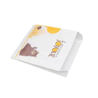 China Disposable Custom Sticker Waxed Paper Bags Fried Chicken Cookie Popcorn Packaging Disposable French Fries Bags for sale