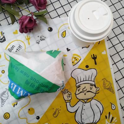 China Greaseproof Hamburger Wrapping Paper in Roll, Printed Waterproof Paper, Food Grade Waterproof Paper High Quality Raw Material for sale