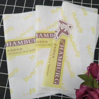 China Custom Food Grade Logo Printed Wax Paper Grease Proof Sandwich Paper for sale