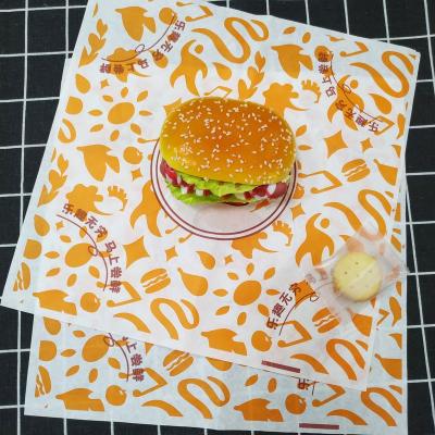 China Greaseproof printed waterproof paper, food grade waterproof paper high quality raw material, hamburger roll wrapper paper for sale