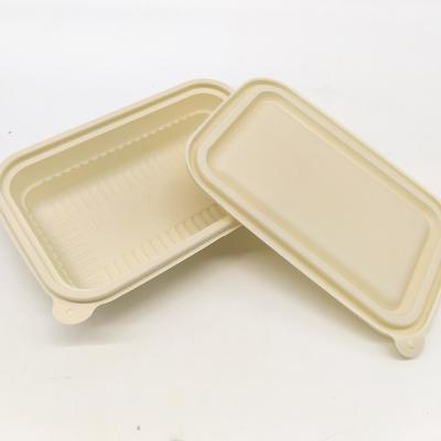 China Microwavable Take Away Fast Food Box Cornstarch Eco Friendly Lunch Rolls Biodegradable Food Packaging Container for sale