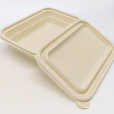 China Microwavable Disposable Cornstarch Rolls Hot Biodegradable Catering Food Container Cornstarch Bowl for sale