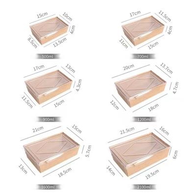 China Disposable Take Out Folding Box Kraft Paper Bakery Boxes Clear Window Bread Box for sale