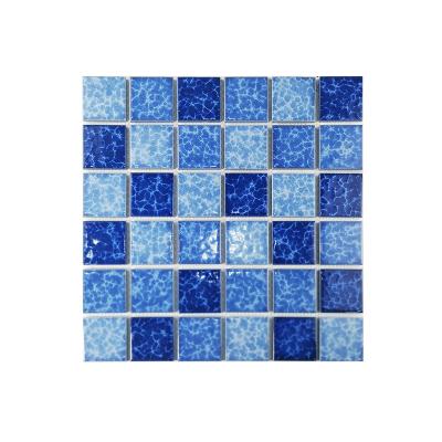 China Waterproof and wear-resistant ceramic swimming pool mosaic can be used as swimming pool background wall three color ceramic tile bathroom for sale