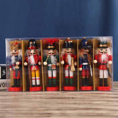 China Hot Selling Nutcracker Table 2021 Holiday Ornaments Wooden Puppet Soldiers Decorative Desktop Ornaments for sale