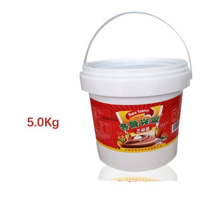 China Food Cooking Pure Sesame Sauce 5kg Sesame Paste Barrel Tahini Seasoning Sauce Pot Pure Hot Sauce Food for sale