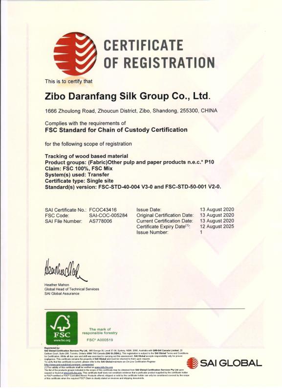 FSC - Zibo Daranfang Silk Group Co., Ltd.