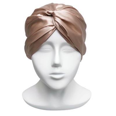 China Custom Made 100% Pure Silk Hair Turban Hairband Hair Band Silk Sleep Cap Silk Turban Drying Environmentally Friendly for sale