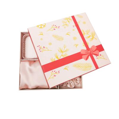 China Viable popular Christmas blind gift box includes 3pieces items pillowcase eye mask and scrunchies for sale