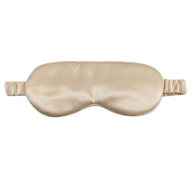 China QIYUE Champagne 100% Soft Night 22momme Sleep 20*9cm Luxury Soft Silk Eye Mask for sale