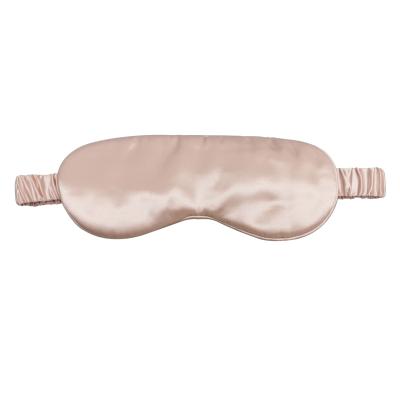 China 22momme Sleep 20*9cm Pure Silk Soft Luxury Eye Mask Cherry Pink 100% Soft Night for sale