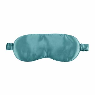 China Eye Skin Care 16momme Peacock Blue Silk Soft Luxury Eye Mask 100% Pure Silk Customized Color Filled for sale