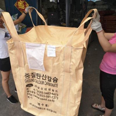 China UN Export To Korea For Industrial Waste 86*86*100cm Packing Yellow Color PP Ton Bag for sale