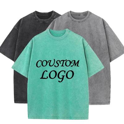 China Anti-Shrink Puff Printing T-shirts 100% Cotton Custom LOGO T Shirt Men Hip Hop Knitted Shirt High Quality 3D Printed Shirts for Boys O-neck for sale