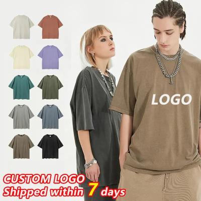 China Anti-Shrink wholesale Quality Custom Logo 100% Cotton Women's Men's Drop Shoulder T-shirt Blank Oversized T shirt for sale