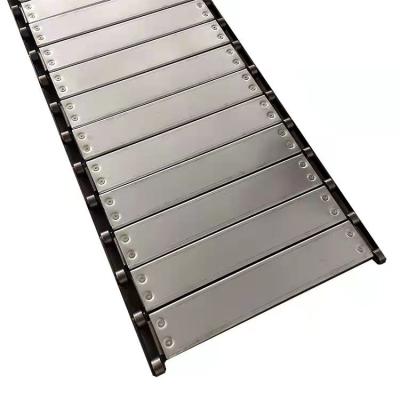 China Hot Selling Large Load Capacity Stainless Steel Chain Plate Hinged Belt Chip Conveyor Chain Plate for sale