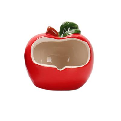 China Viable Cute Cartoon Fruit Stable Small Cave Ceramic Pet Nest For Hamster for sale