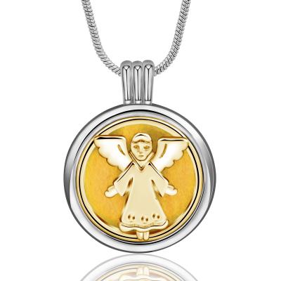 China Fashionable Merryshine Fairy Shaped Silver Angel Round Hollow Perfume Jewelry Accessories Custom Pendant Necklaces for sale