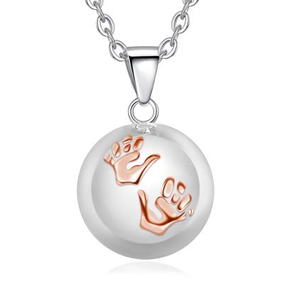 China Merryshine Trendy Baby Hands Silver Plated Copper Mum Musical Sounds Mexican Pregnancy Mother Jewelry Necklaces for sale