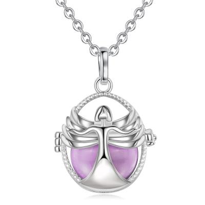 China Other Custom Pregnancy Mexican Bola Ball Angel Silver Plated Copper Diffuser Pendants Necklaces For Women Pendant for sale