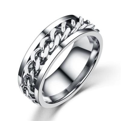 China FASHIONABLE Adjustable Titanium Stainless Steel Restless Person Rings For Worry Spinner Anti Worry Ring for sale