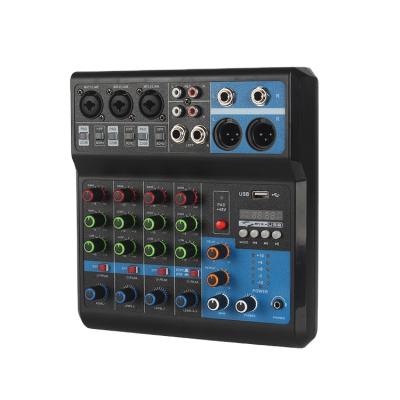 China Sound Mix Console 4 Channel New USB Recording Multichannel Audio Supplement Digital Major Audio Mixer Blue Tooth for sale