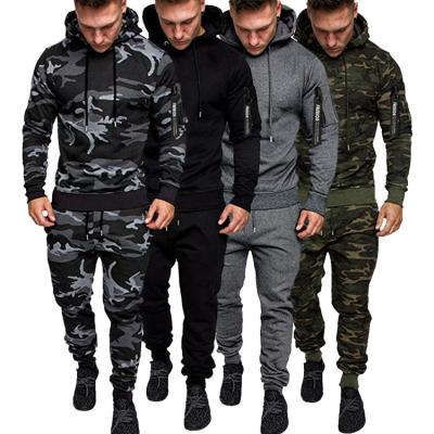 China Breathable Camouflage Jogger Colorful Running Hoodie Set Sports Tracksuit White For Men 2 Piece Mens Tracksuit for sale