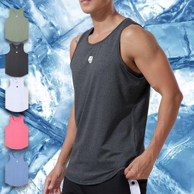 China New QUICK DRY Sports Gym Men's Beach Travel Fit T-shirt Spandex Muscle Brand Vest Gym Top Tank Top for sale