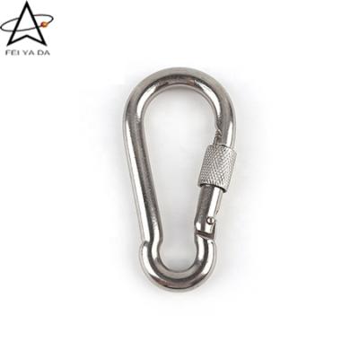 China Health Care Iron Spring Hook Safety Hook Mountaineering Buckle Safety Buckle Solid Safety Hook Spring Buckle for sale