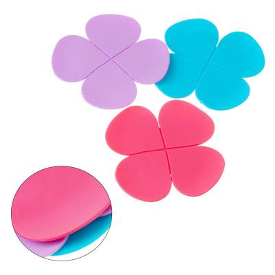 China Factory Direct Sales Viable Customized Silicone Four Leaf Clover Shape Coaster Tea Cup Mat for sale