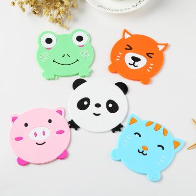 China Silicone Viable Animal Non-slip Coasters Anti-hot Adiabatic Cartoon Table Decoration Cup Mats for sale