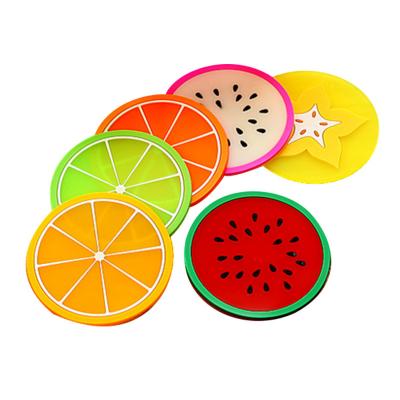 China Viable Shape Silicone Fruit Cup Mat Mug Dish Bowl Placemat Anti-Slip Coasters Table Decoration for sale