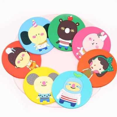 China Durable Cute Animals Silicone Insulation Anti Slip Mat Coasters Mug Placemat Table Decoration for sale