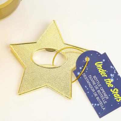 China Viable Under The Stars Gold Star Beer Bottle Opener Party Souvenir Wedding Favors Gift For Guests for sale