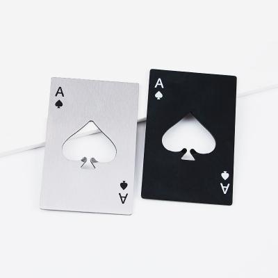 China New Viable Stylish Black Beer Bottle Opener Poker Playing Card Ace of Spades Soda Opener Kitchen Tools for sale