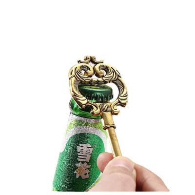 China Viable Retro Antique Dragon Key Design Bottle Opener Golden Beer Wedding Favor Party Gift Kitchen Tools for sale