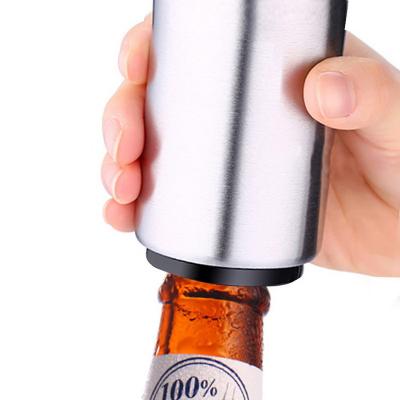 China Sustainable Automatic Kitchen Stainless Steel Beer Bottle Opener Push Type Openers Bar Tools Accessories for sale