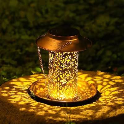 China Solar Plant Iron Art Bird Driver LED Light Lantern Shape Bird Hanging Driver for Garden Yard Balcony Decoration for sale