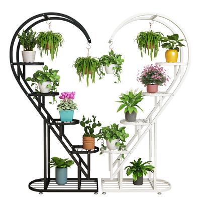 China Factory Sale Modern Design Iron Metal Heart Shape Indoor Garden Balcony Plant Flower Pot Rack Decoration CLASSIC Plant Stand for sale