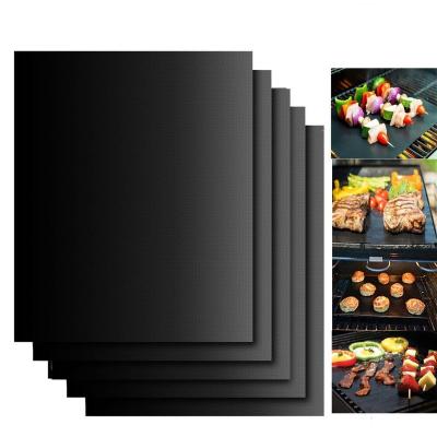 China Amazon Best Selling Easily Cleaned Eco Friendly Easy To Clean Non-Stick BBQ Grill Mat Reusable Cooking Safely Oven Liner Grill Mats PTFE for sale