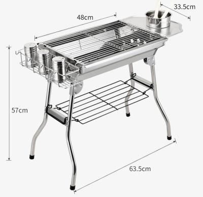 China Easily Assembled Outdoor Factory Camping BBQ Grill Set Portable Folding Stainless Steel Charcoal BBQ Grill for sale