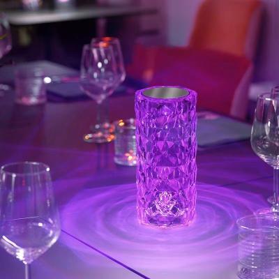 China Modern Luxury Remote Control Rechargeable Usb RGB Rechargeable Decoration Crystal Table Lamp Indoor Lighting Touch Home Decor Led Room Night Light for sale