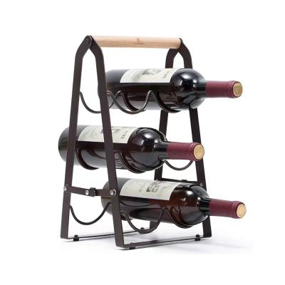 China Viable Whole Sale Foldable Durable Wine Stake Racks Racks and Kitchen Racks Metal Wine Table Display Racks for sale